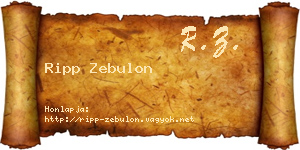 Ripp Zebulon névjegykártya
